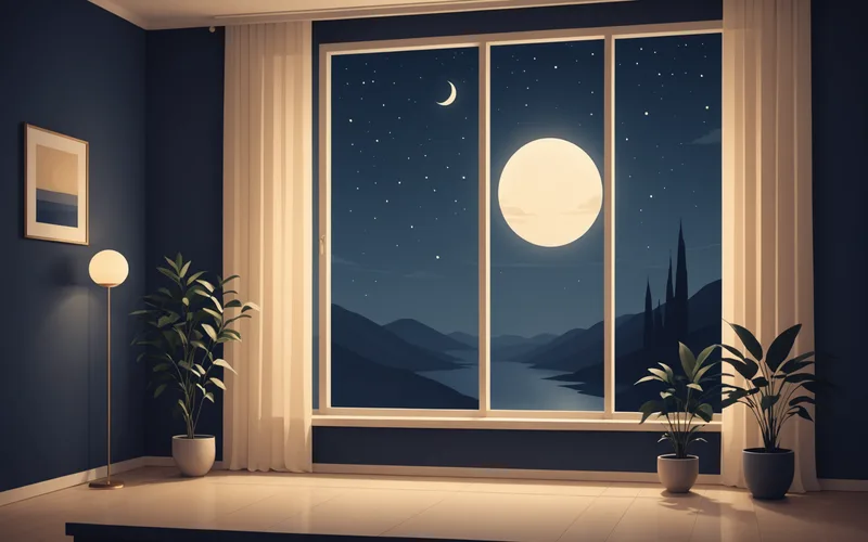 Soft nighttime nursery scene representing infant sleep patterns
